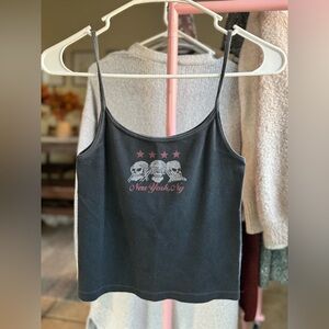 Brandy Melville Black Graphic Tank Top